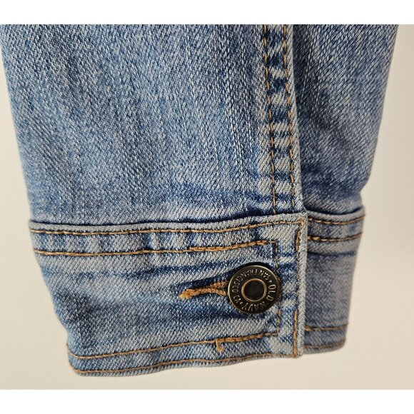 Old Navy Womens Denim Jean Jacket Size Small Blue Classic Casual Button Front - Picture 6 of 10